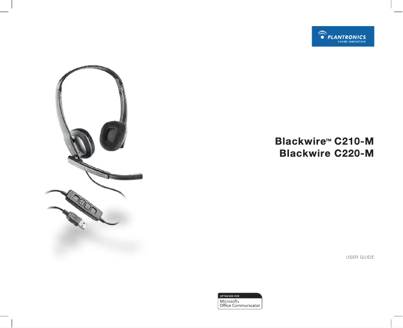 Page 1 de la notice Manuel utilisateur Plantronics Blackwire C220-M