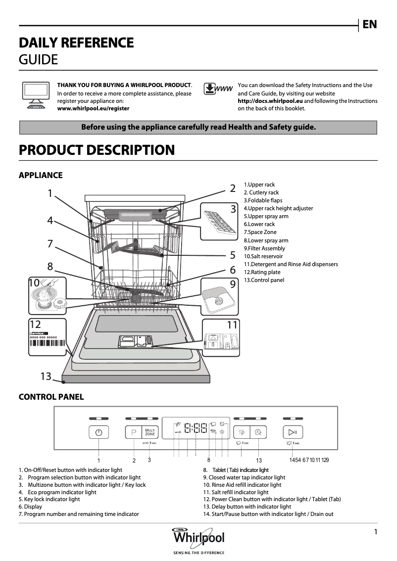 Página 1 del manual Manual de usuario Whirlpool WFC 3C26 PF X SA