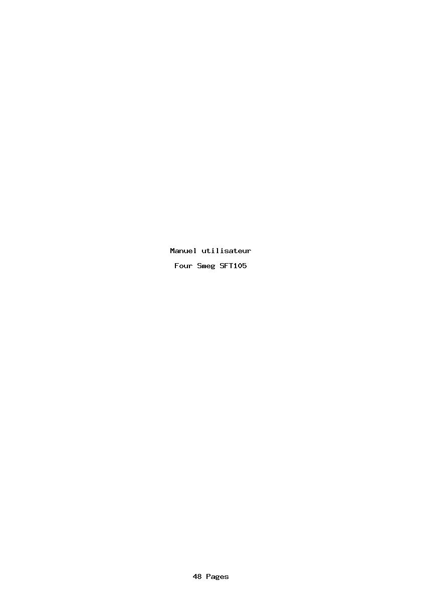Page 1 de la notice Manuel utilisateur Smeg SFT105