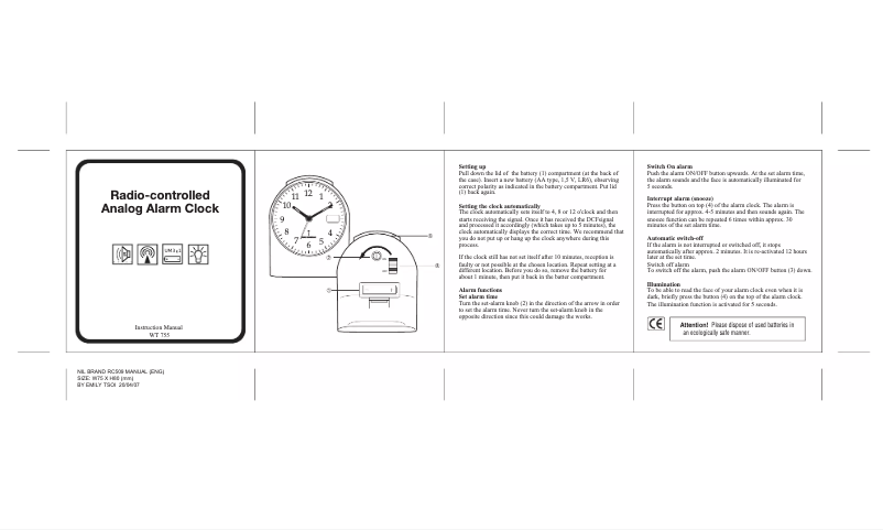 Page 1 de la notice Manuel utilisateur Techno Line WT 755