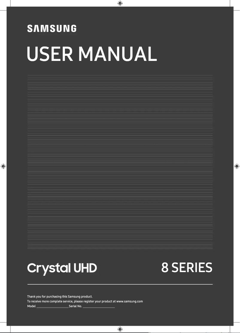 Page 1 de la notice Manuel utilisateur Samsung GU50TU8509UXZG