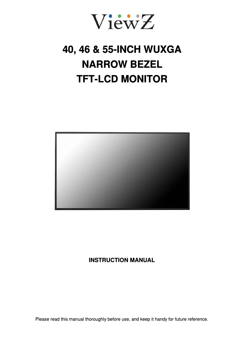 Page 1 de la notice Manuel utilisateur ViewZ VZ-46NL