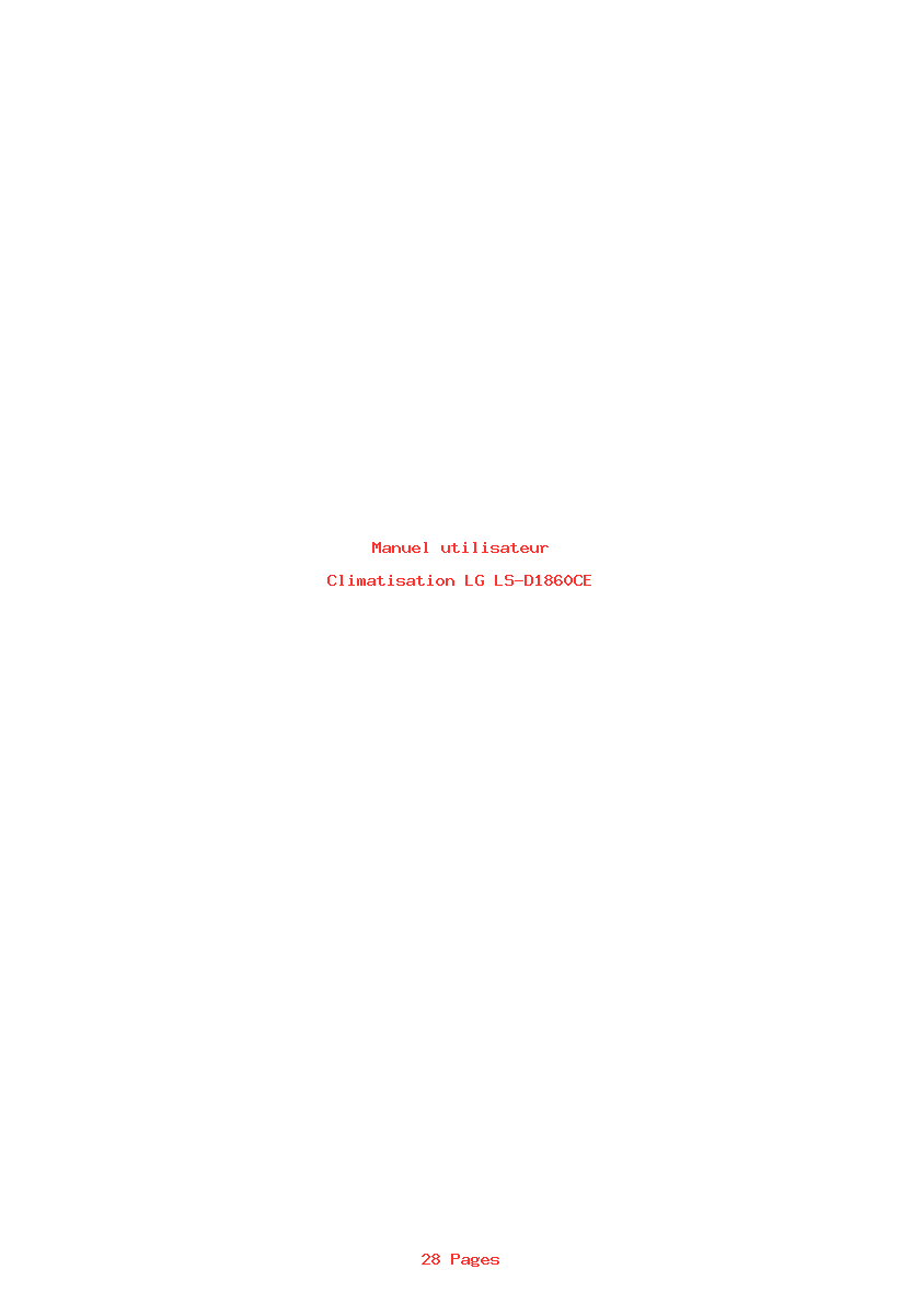 Page 1 de la notice Manuel utilisateur LG LS-D1860CE