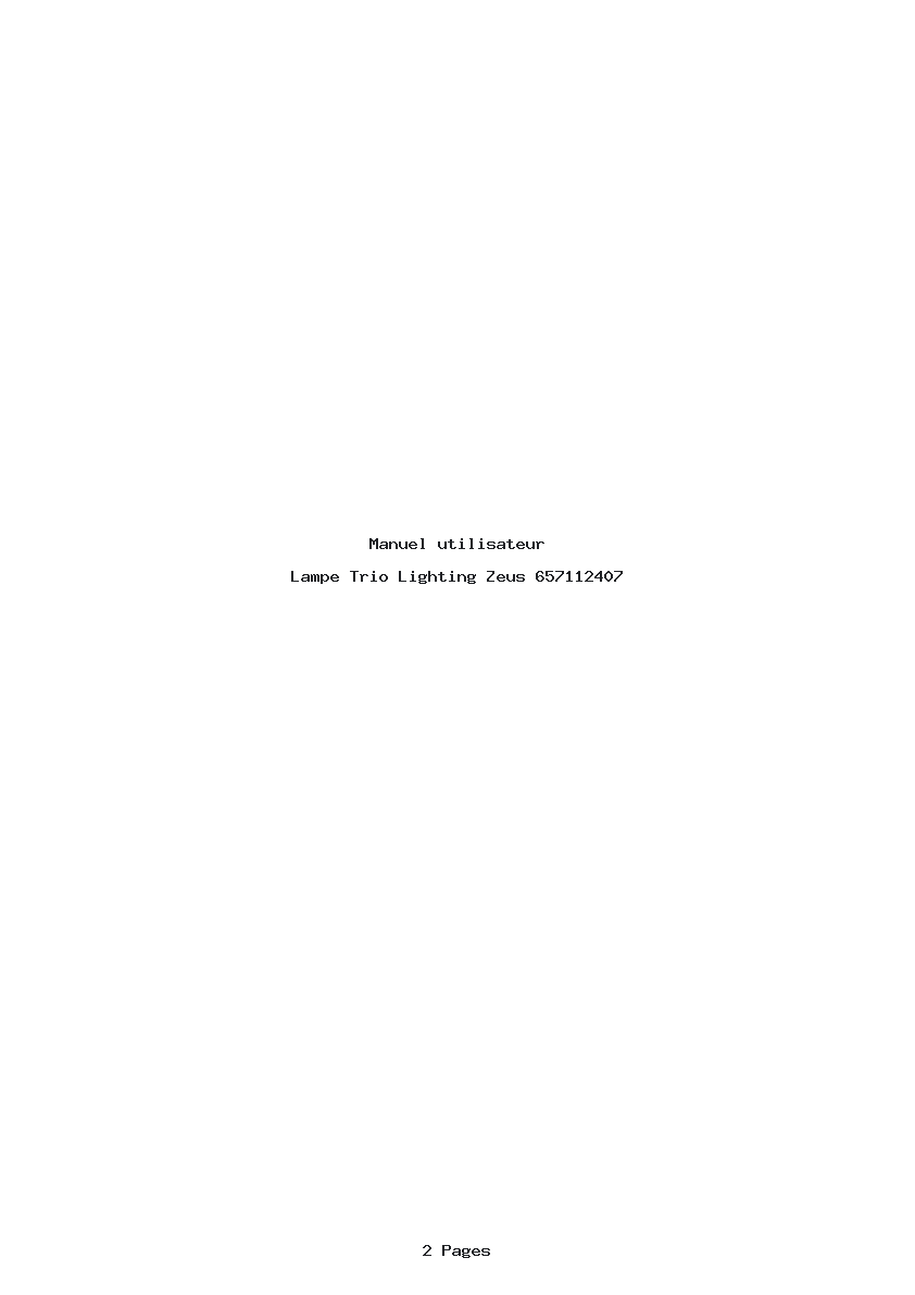 Page 1 de la notice Manuel utilisateur Trio Lighting Zeus 657112407