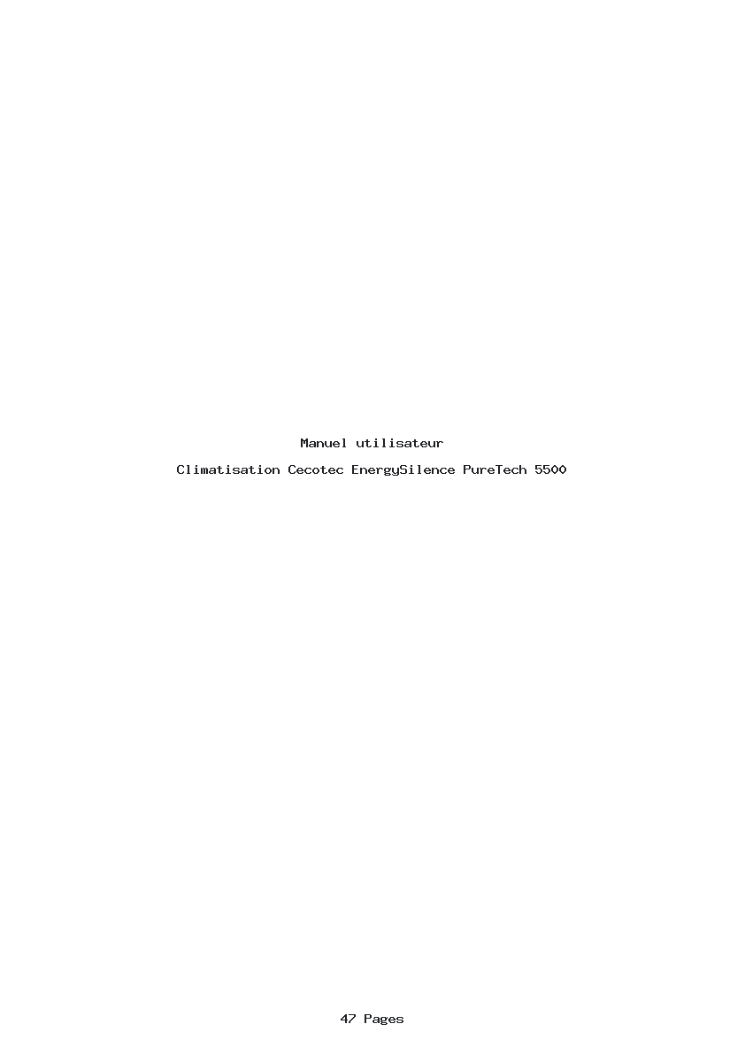 Page 1 de la notice Manuel utilisateur Cecotec EnergySilence PureTech 5500
