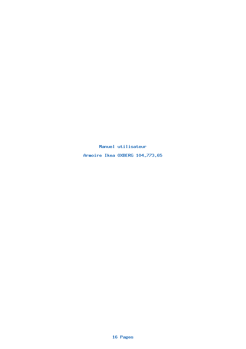 Page 1 de la notice Manuel utilisateur Ikea OXBERG 104.773.65