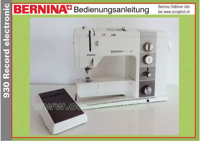 Page 1 de la notice Manuel utilisateur Bernina 933