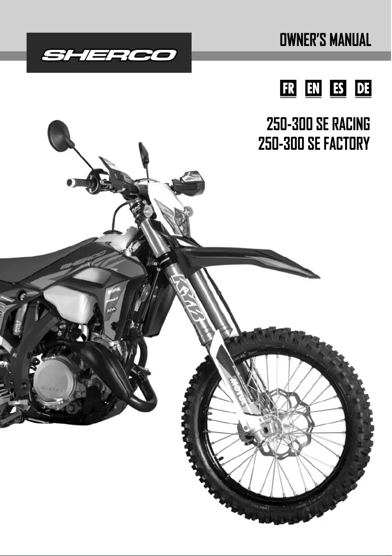 Page 1 of the manual User Manual Sherco 250 SEF (2022)