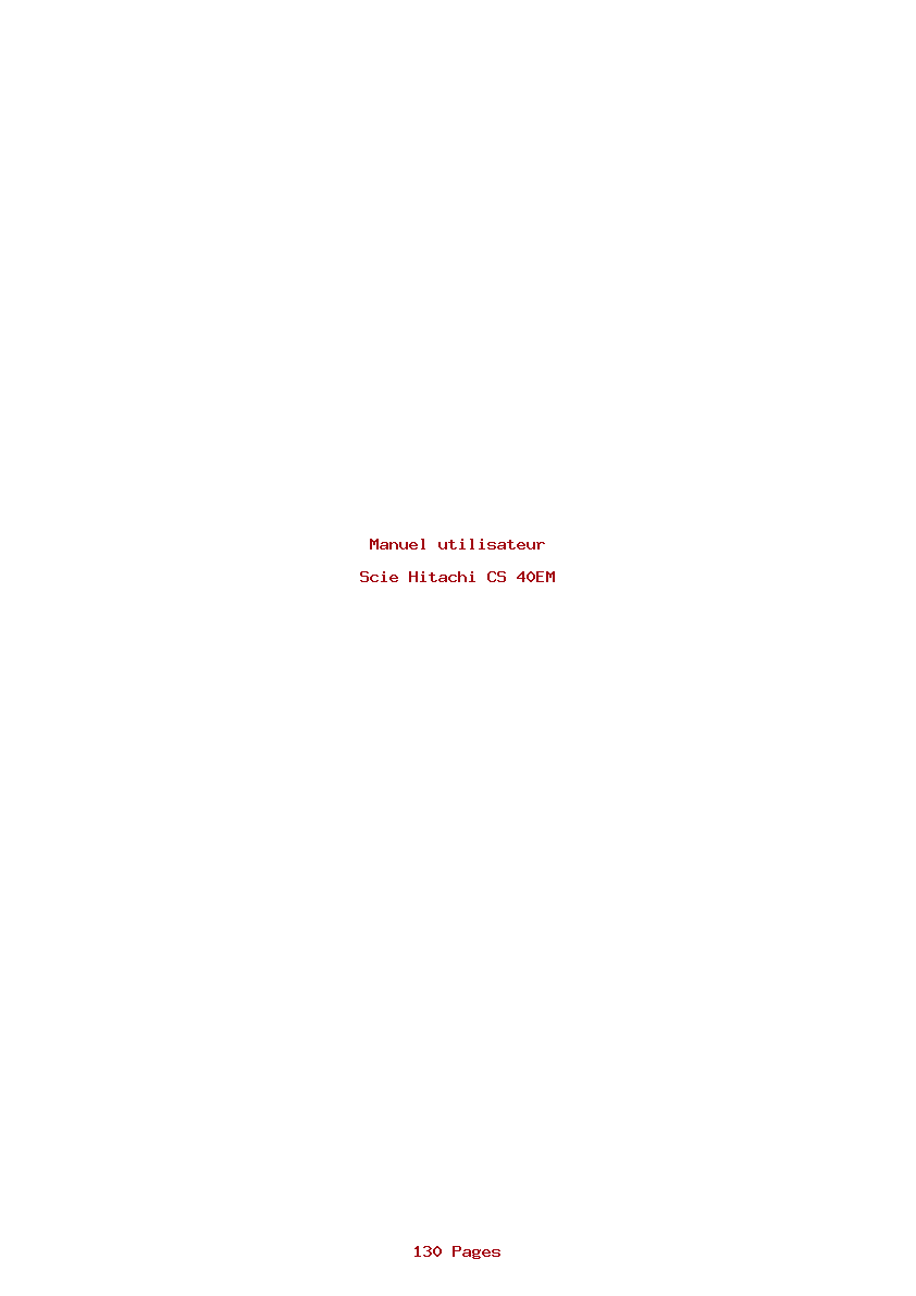 Page 1 de la notice Manuel utilisateur Hitachi CS 40EM