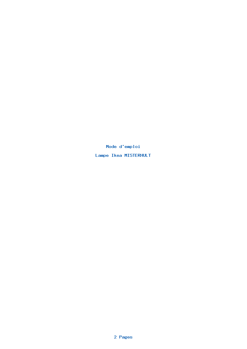 Page 1 de la notice Mode d'emploi Ikea MISTERHULT