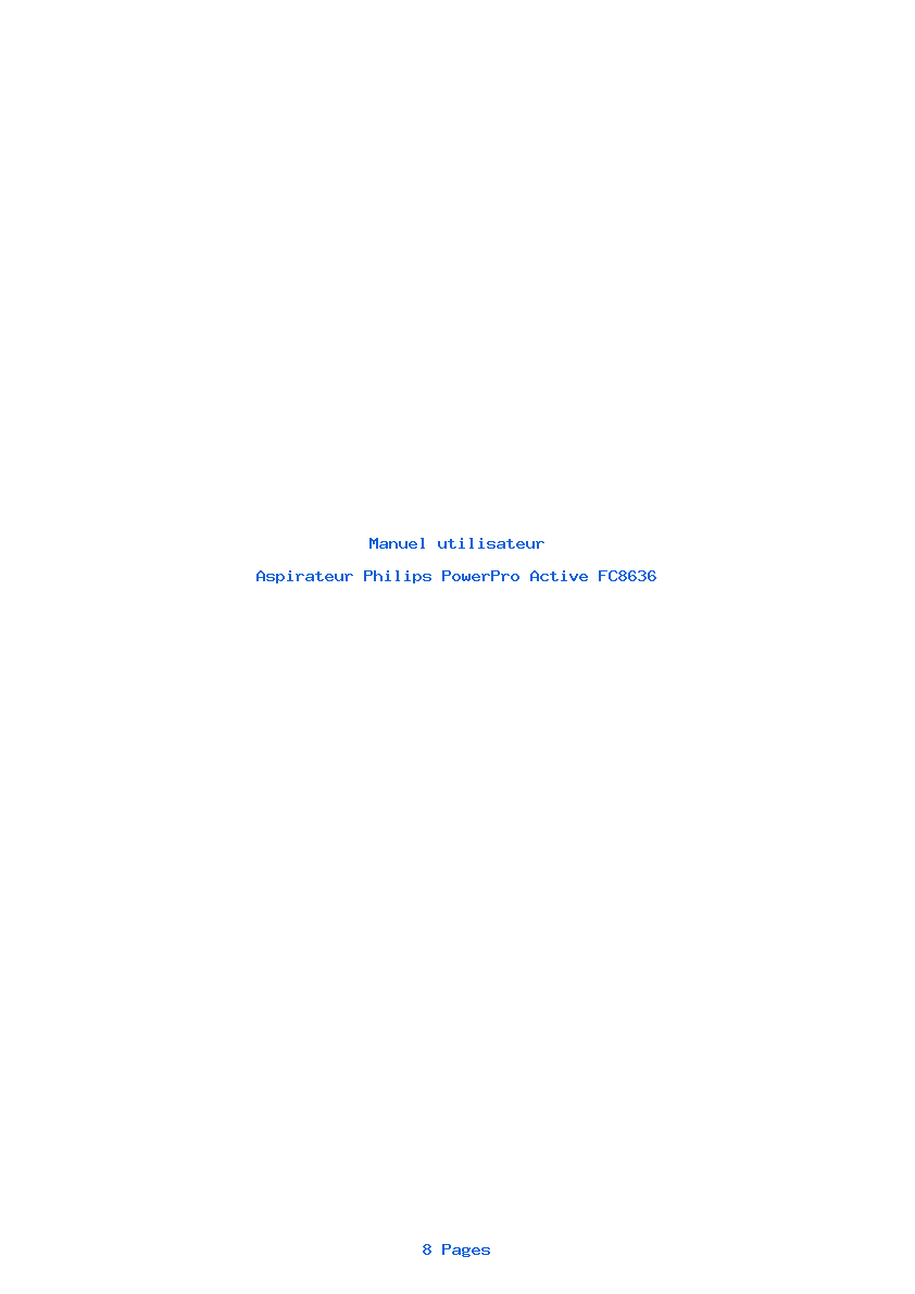 Page 1 de la notice Manuel utilisateur Philips PowerPro Active FC8636