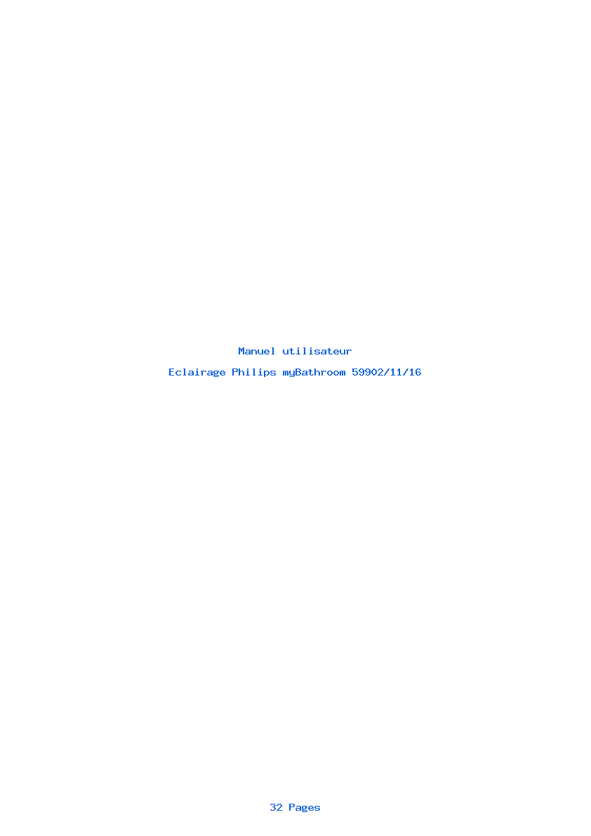 Page 1 de la notice Manuel utilisateur Philips myBathroom 59902/11/16