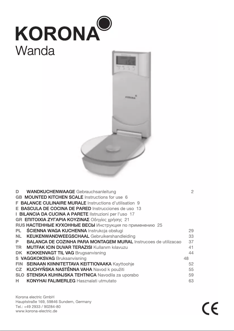 Page 1 of the manual User Manual Korona Wanda