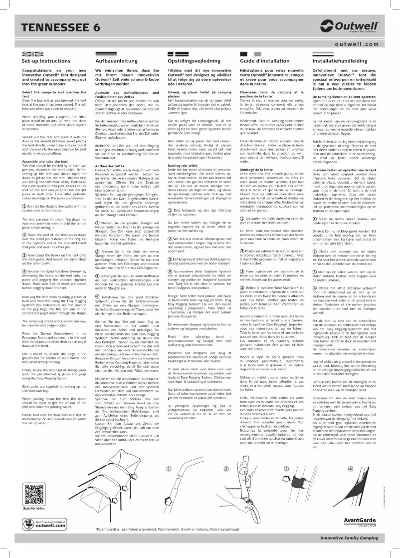 Page 1 de la notice Manuel utilisateur Outwell AvantGarde Delaware 5