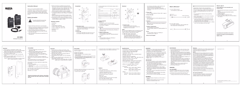 Página 1 del manual Manual de usuario BOYA BY-WM4