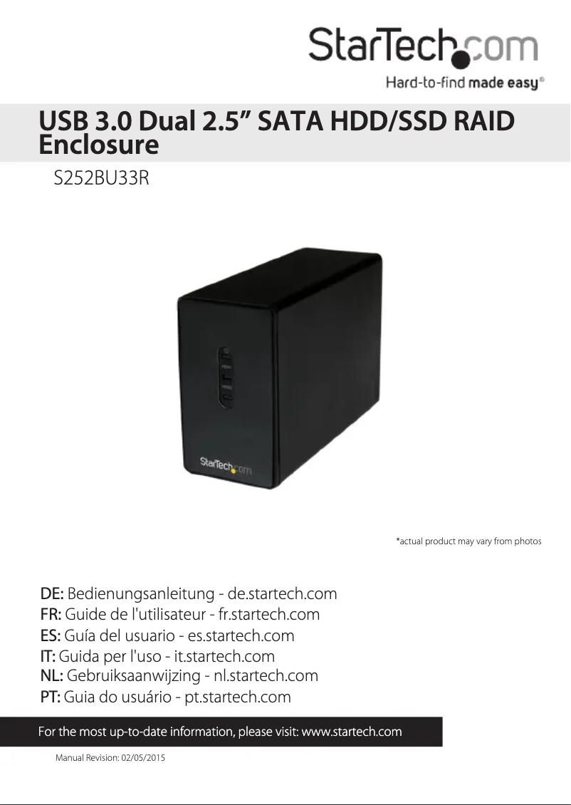 Page 1 de la notice Manuel utilisateur StarTech.com S252BU33RC