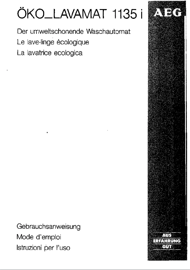 Page 1 de la notice Manuel utilisateur AEG Lavamat 1135 i