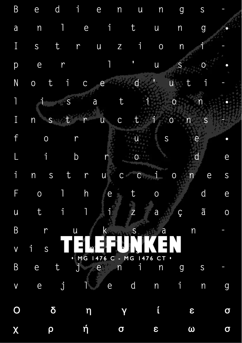 Page 1 de la notice Manuel utilisateur Telefunken MG 1476