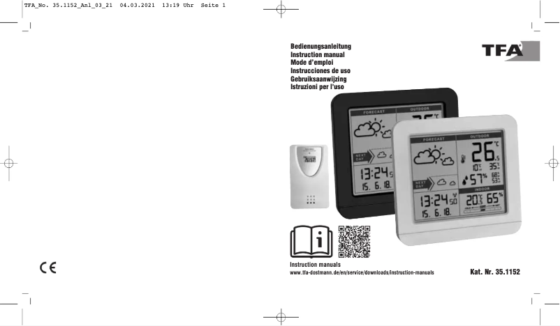 Page 1 de la notice Manuel utilisateur TFA Sky 35.1152.02