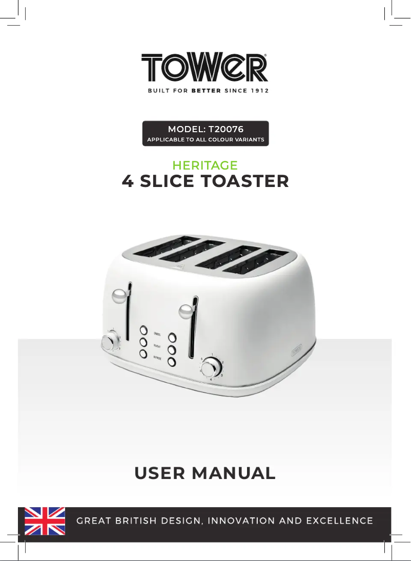 Page 1 de la notice Manuel utilisateur Tower Heritage T20076