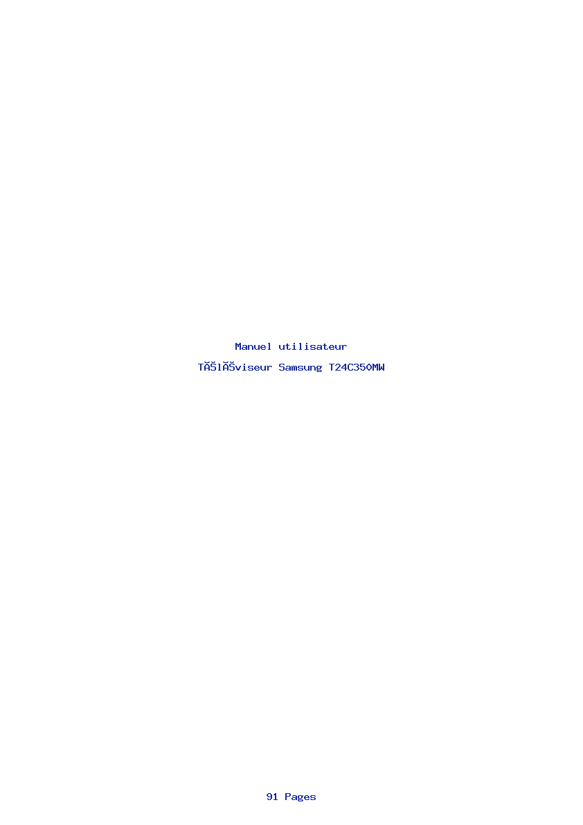 Page 1 de la notice Manuel utilisateur Samsung T24C350MW
