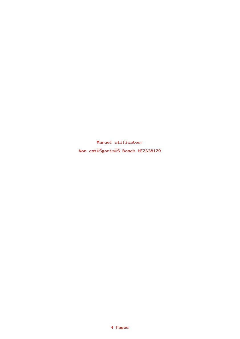 Page 1 de la notice Manuel utilisateur Bosch HEZ638170