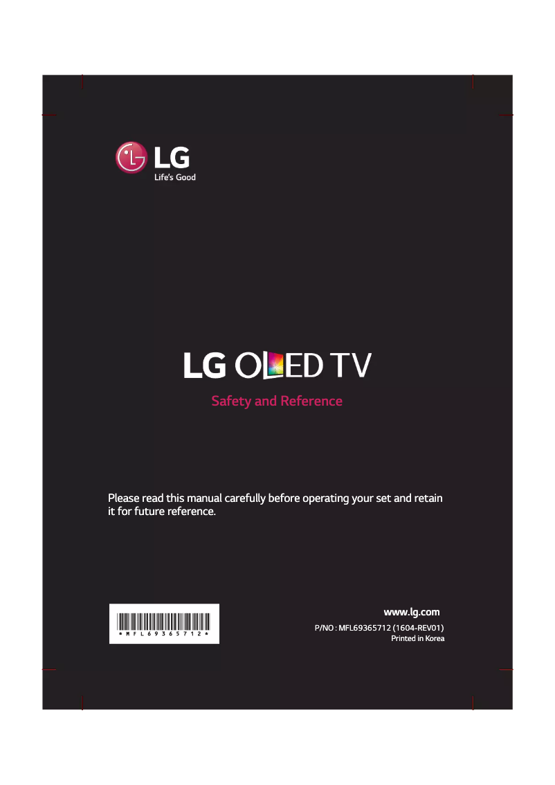 Page 1 de la notice Manuel utilisateur LG OLED 65E6V