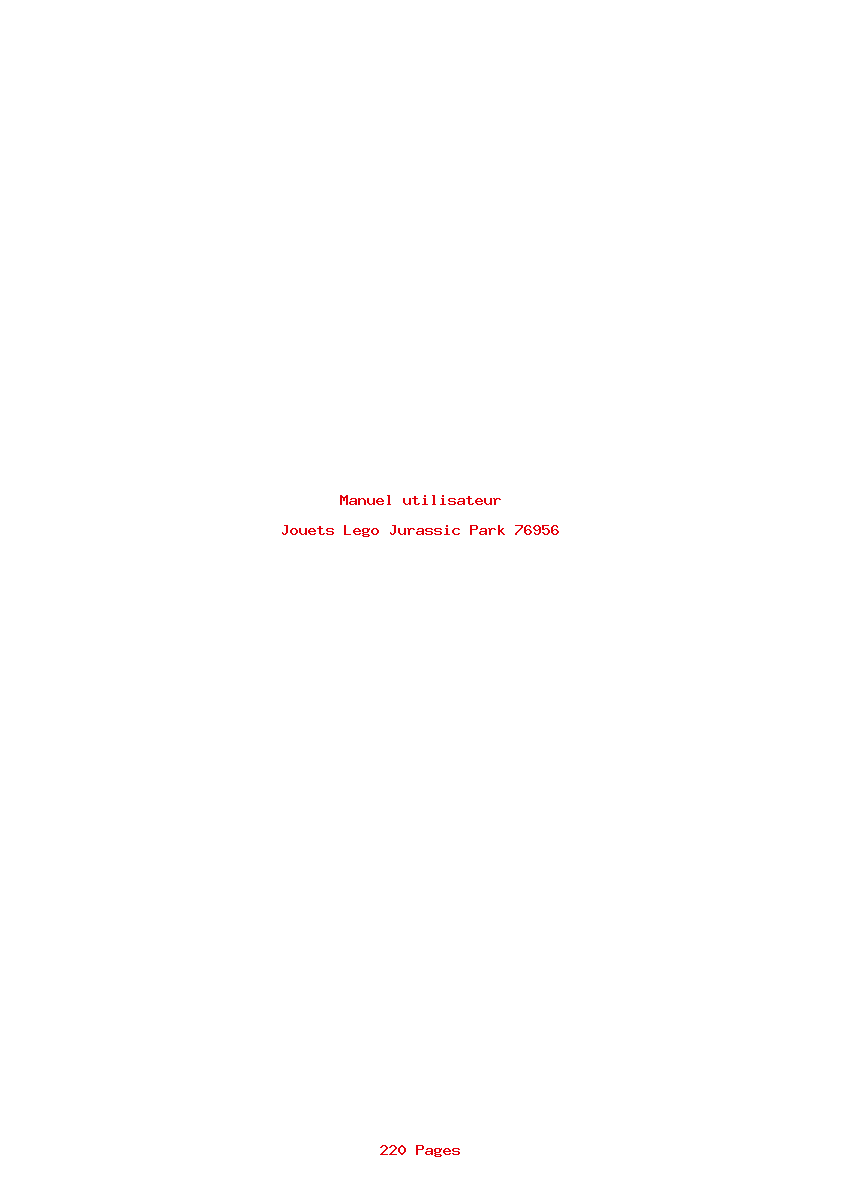 Page 1 de la notice Manuel utilisateur Lego Jurassic Park 76956