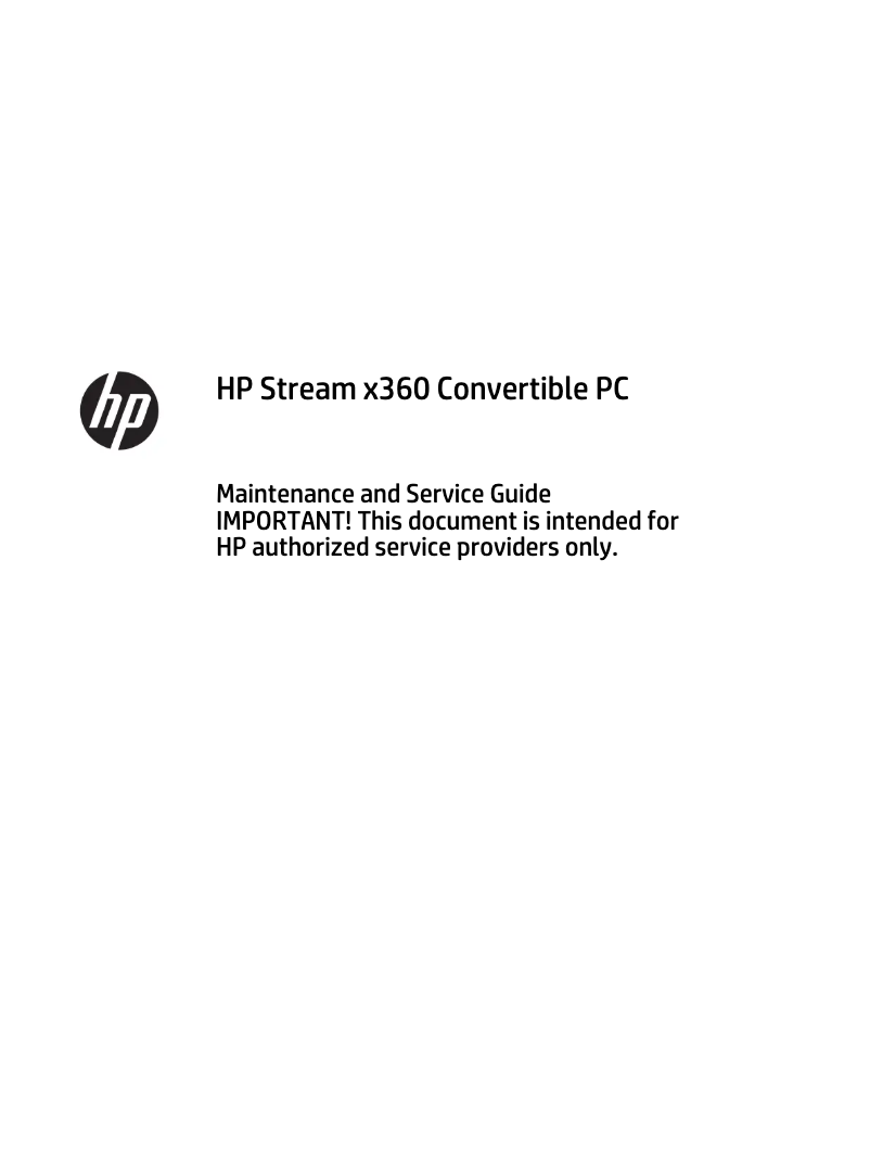 Page n°1 - Manuel d'utilisation et d'entretien HP Stream x360