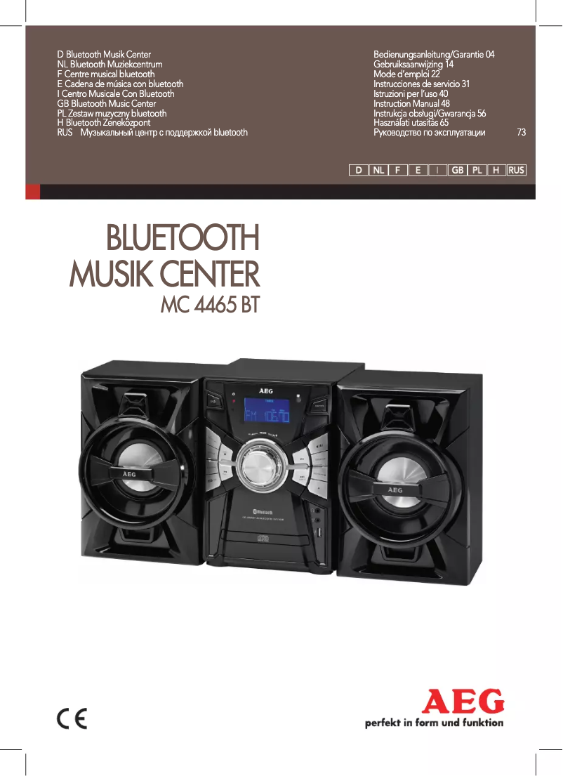 Page 1 de la notice Manuel utilisateur AEG MC 4465 BT