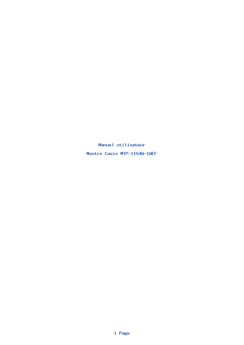 Page 1 de la notice Manuel utilisateur Casio MTP-1154Q-1AEF