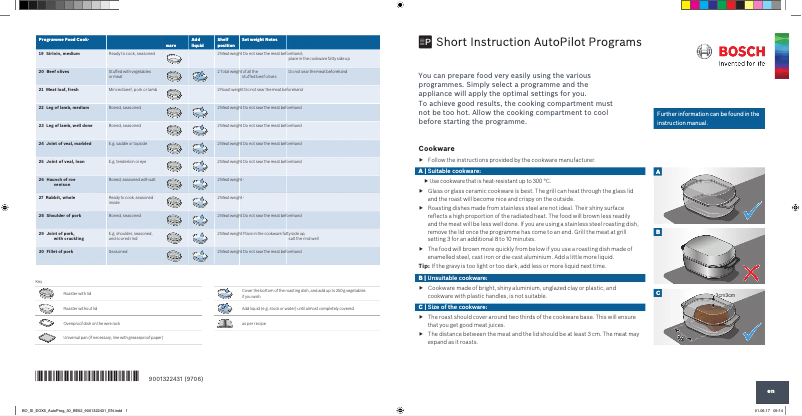 Page 1 de la notice Manuel utilisateur Bosch Serie 6 MBA5785S6B