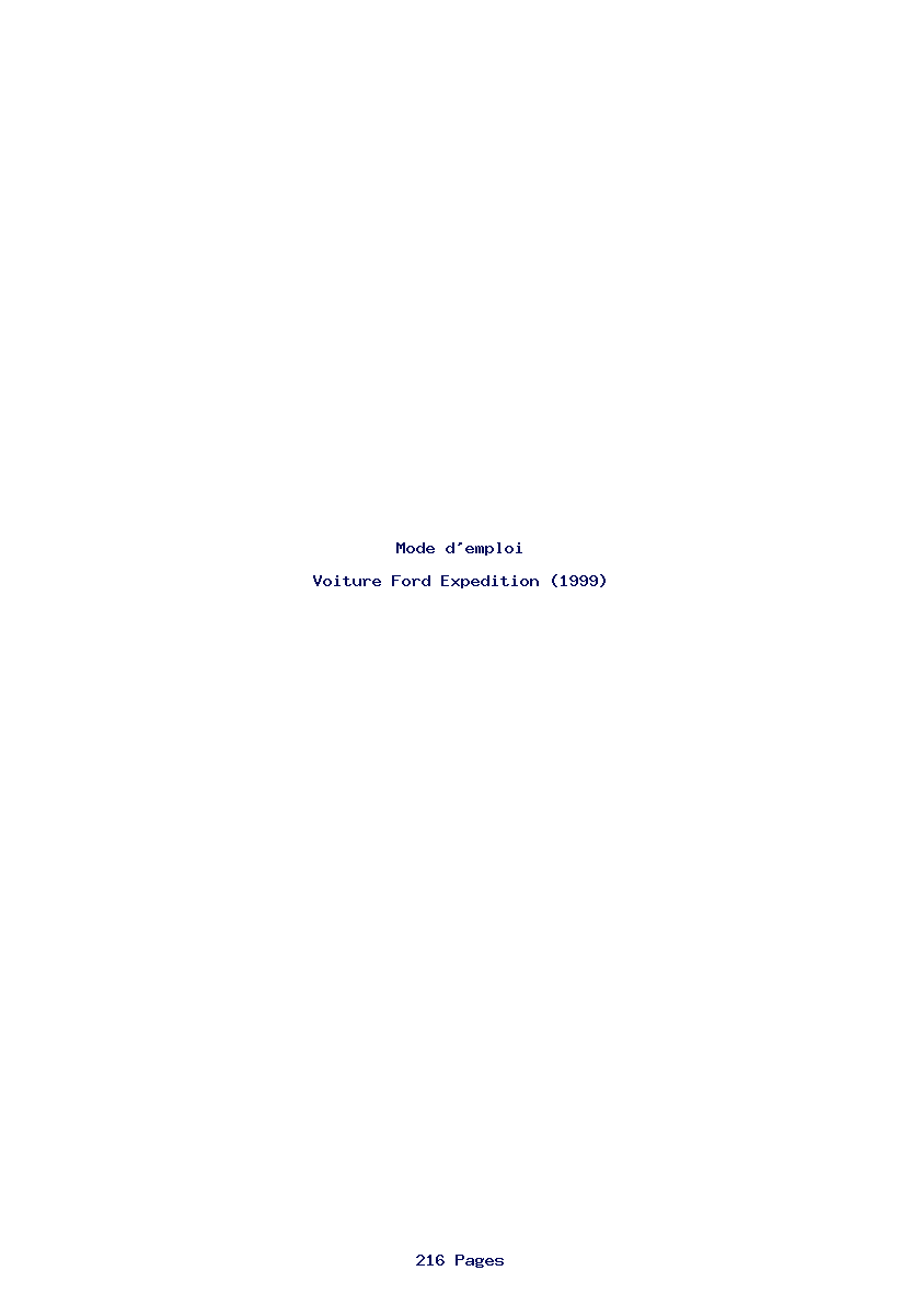 Page 1 de la notice Mode d'emploi Ford Expedition (1999)