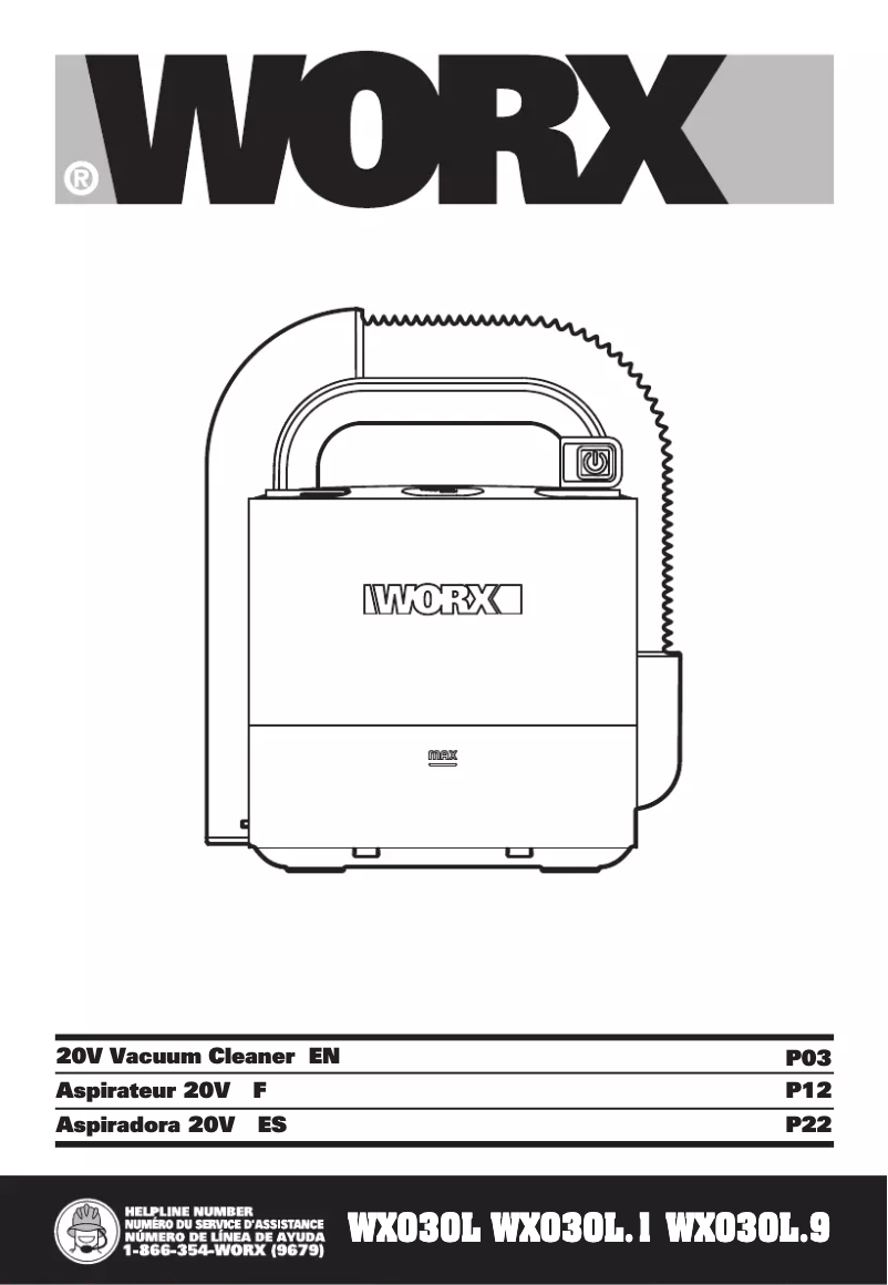 Page 1 de la notice Manuel utilisateur Worx WX030L