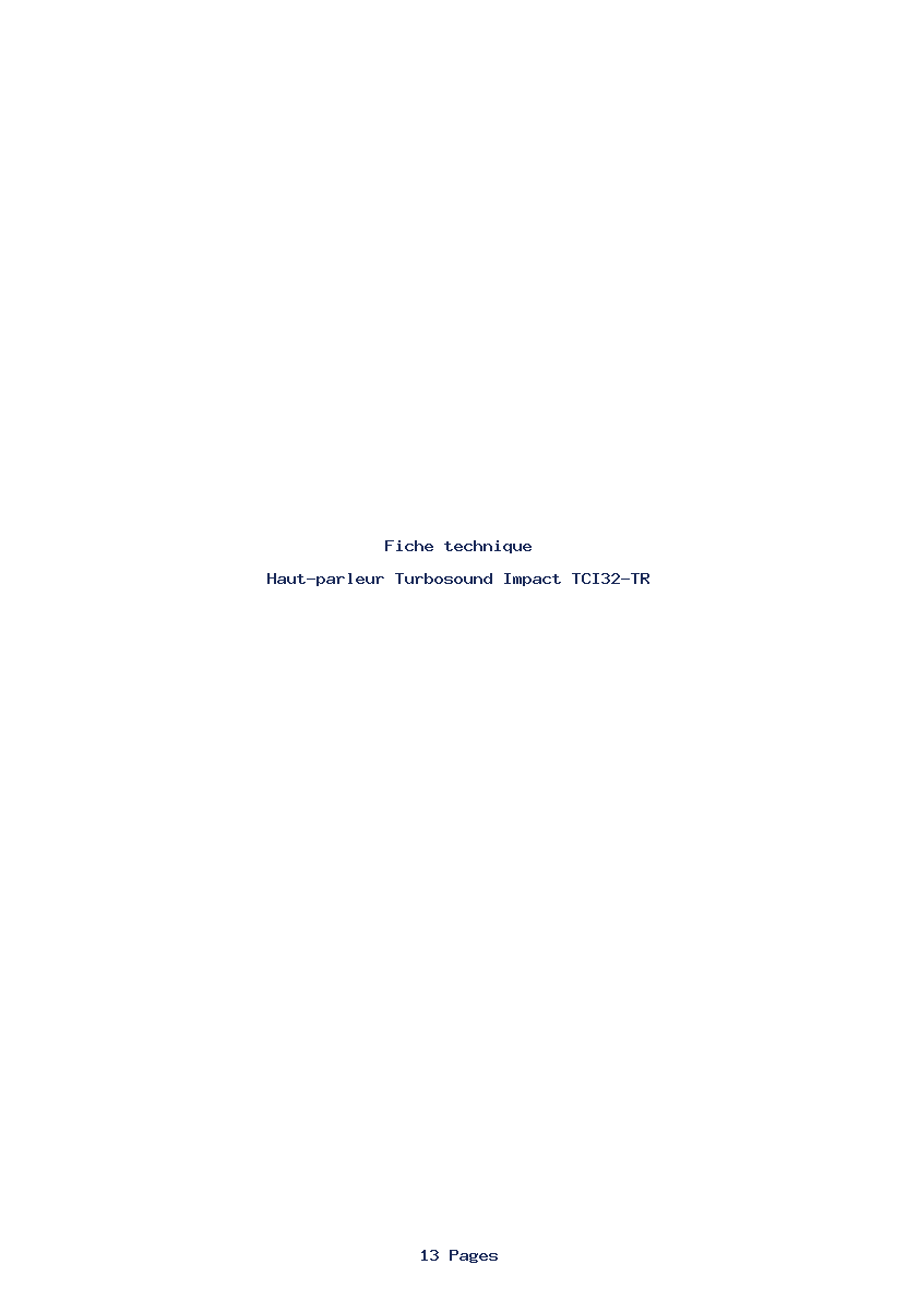 Page 1 de la notice Fiche technique Turbosound Impact TCI32-TR