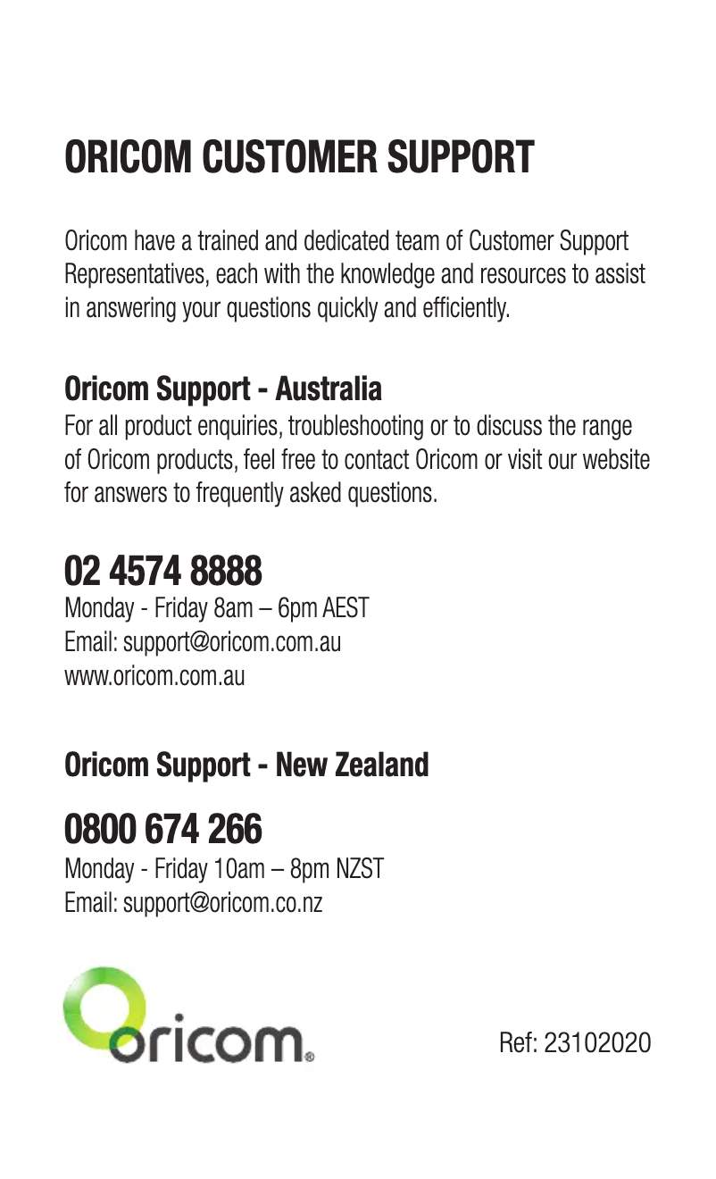 Page 1 de la notice Manuel utilisateur Oricom PMR1300