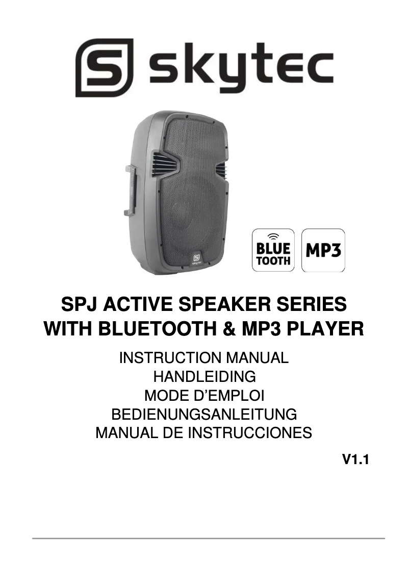 Page 1 de la notice Manuel utilisateur Skytec SPJ-1200ABT
