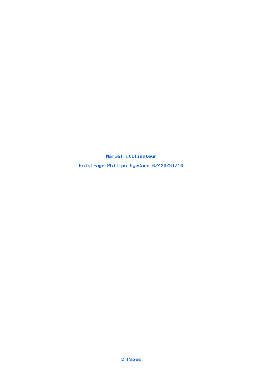 Page 1 de la notice Manuel utilisateur Philips EyeCare 67426/31/16