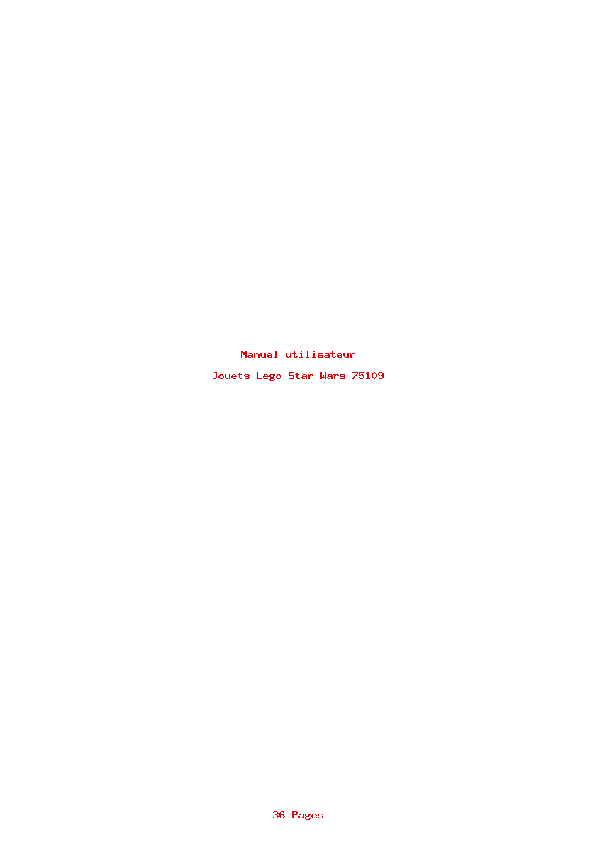 Page 1 de la notice Manuel utilisateur Lego Star Wars 75109