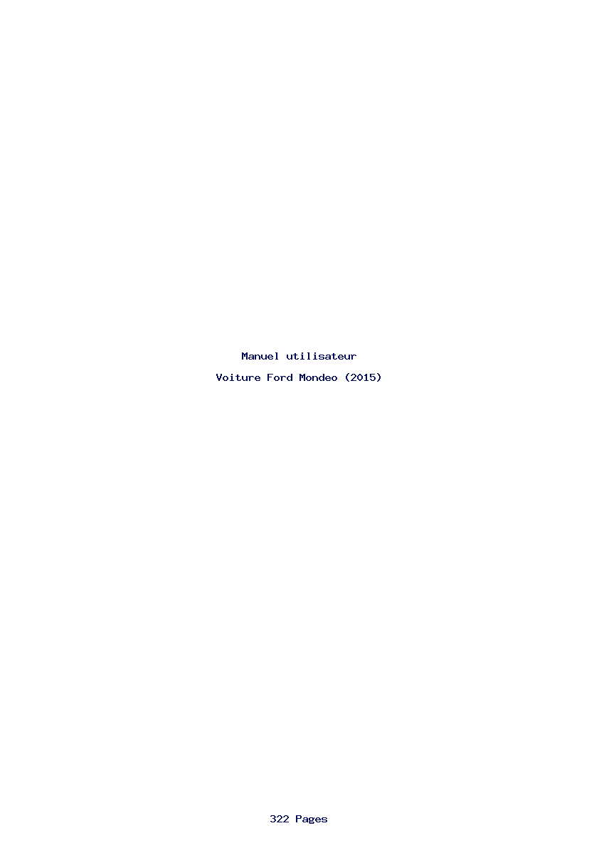 Page 1 de la notice Manuel utilisateur Ford Mondeo (2015)