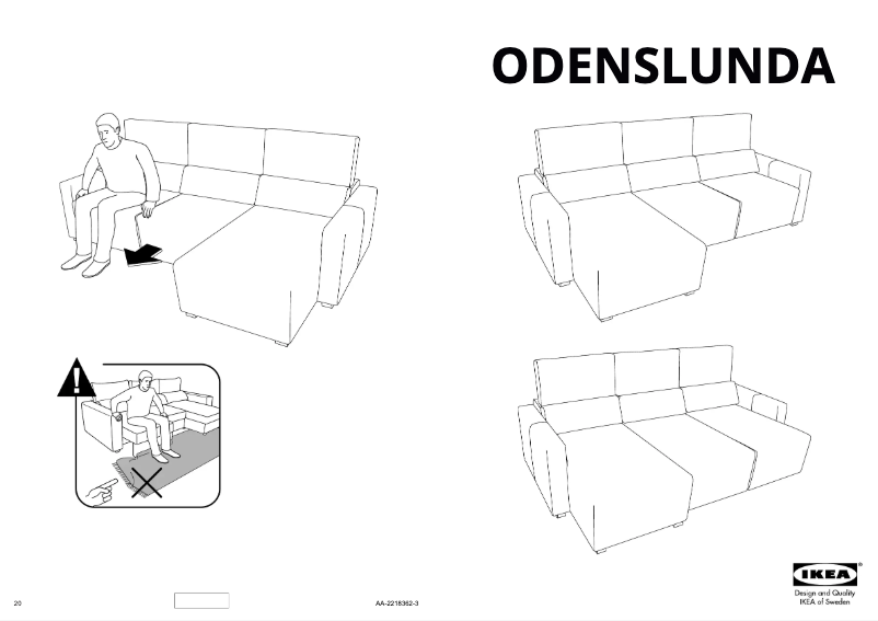 Page 1 de la notice Manuel utilisateur Ikea ODENSLUNDA 104.875.81