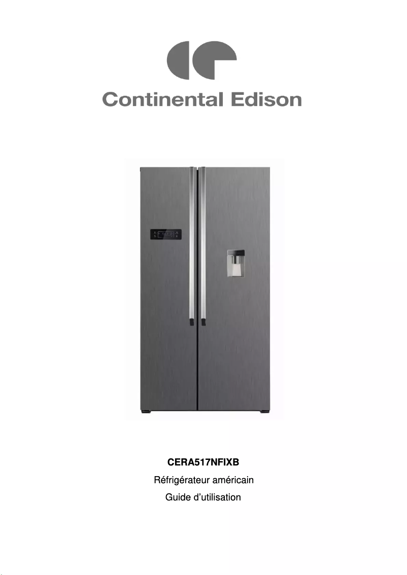 Page 1 de la notice Manuel utilisateur Continental Edison CERA517NFIXB