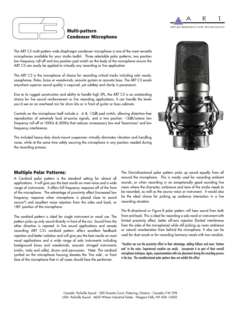 Page 1 de la notice Manuel utilisateur ART C3