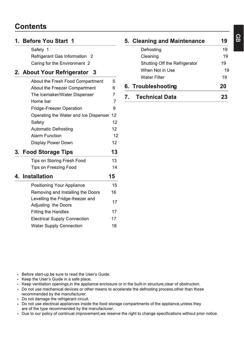 Page 1 de la notice Manuel utilisateur Haier HRF-628I