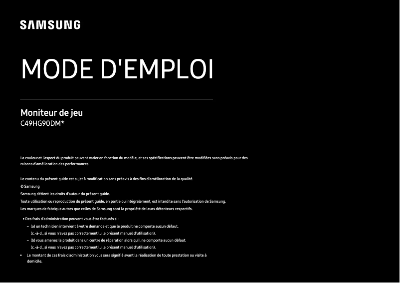 Página 1 del manual Manual de usuario Samsung C49HG90DME