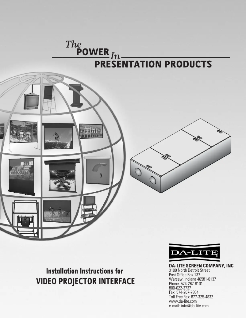 Page 1 de la notice Manuel utilisateur Da-Lite 99622