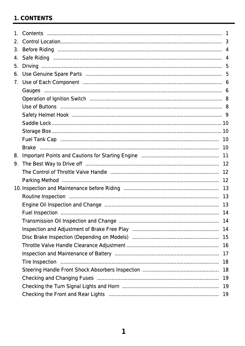 Page 1 de la notice Manuel utilisateur SYM Joyride