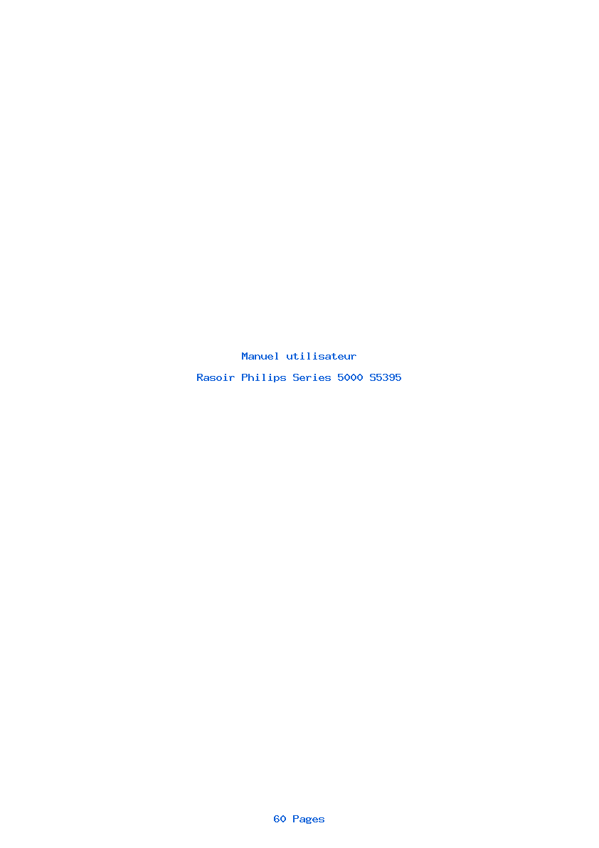Page 1 de la notice Manuel utilisateur Philips Series 5000 S5395