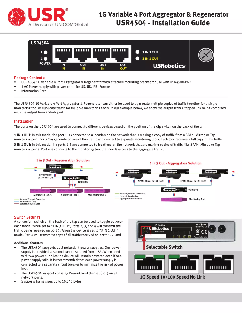 Page 1 de la notice Manuel utilisateur USRobotics USR4504