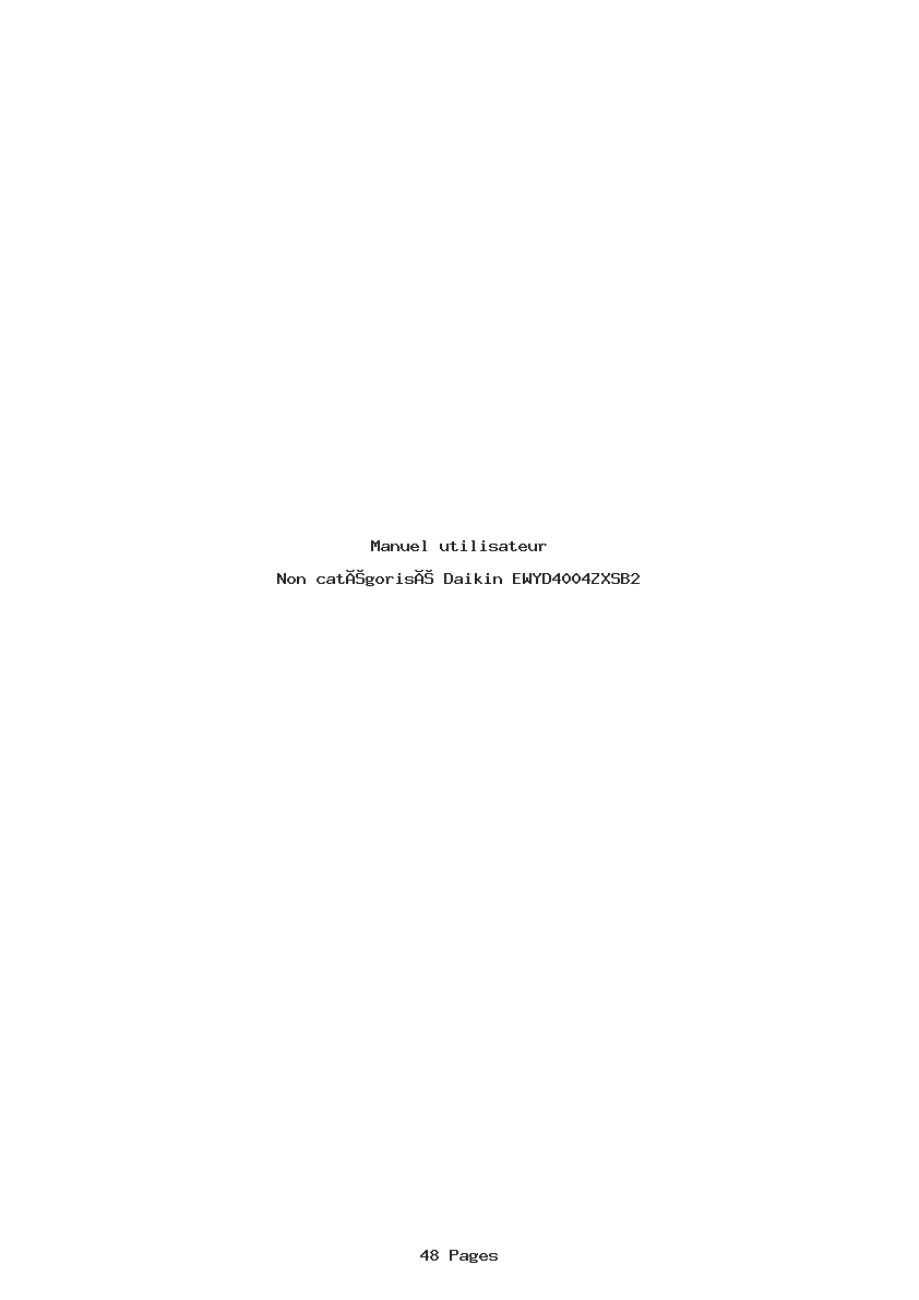 Page 1 de la notice Manuel utilisateur Daikin EWYD4004ZXSB2
